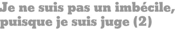Je ne suis pas un imbécile, puisque je suis juge (2)